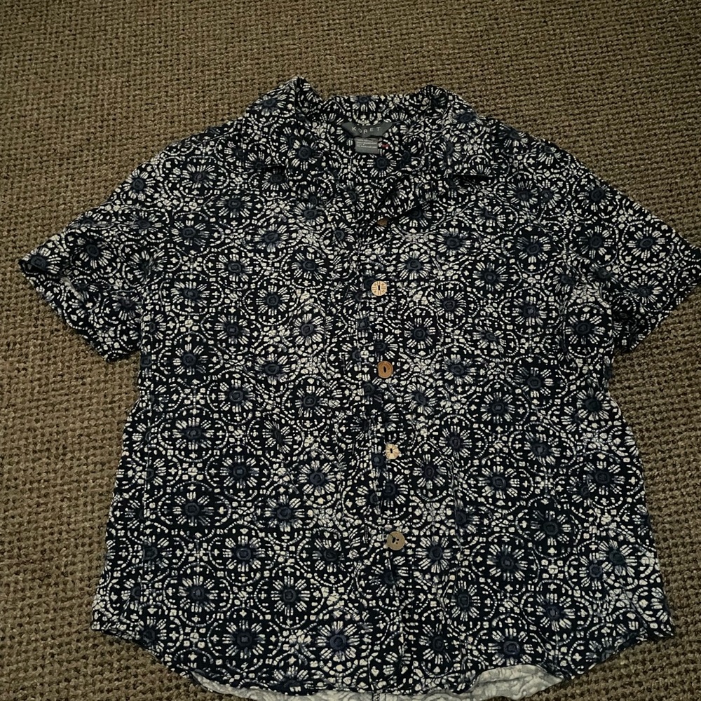 Navy Blue Patterned Shirt - Picture 2 of 3